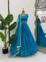 Lehenga (Stitched) Blue Lehenga Choli Set