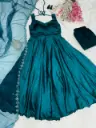Anarkali Gown - pure Japan Satin Anarkali suit of huge flair