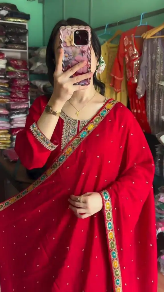Launching Exclusively Festive & Party Wear Heavy Chinon Silk With Heavy Embroidery Work 