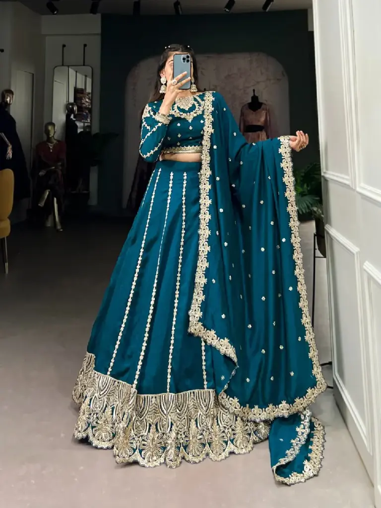 Lehenga(Stitched) Package Contain : Lehenga, Blouse, Dupatta,  Drawstring With Zip