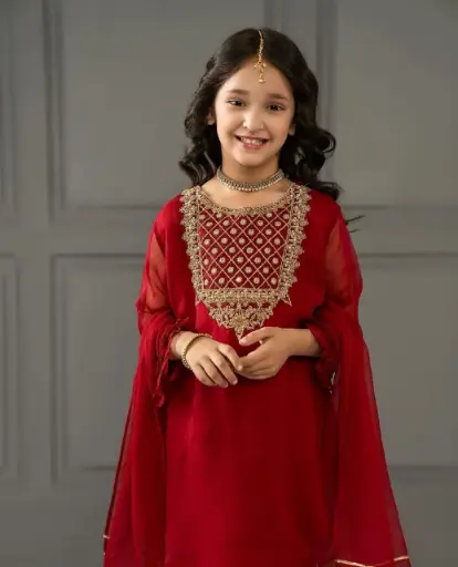 PRESENTING NEW DESIGNER EMBROIDERY SEQUENCE 5 mm WORK TOP WITH BOTTOM FULL STITCHED READY TO WEAR