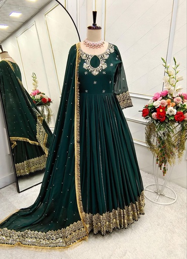 Presenting New Pure Fox Georgette GwonPent and Dupatta Set Fully Stitched Ready To Wear
