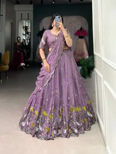 Lehenga (Stitched) Lavender love, bridesmaid glow